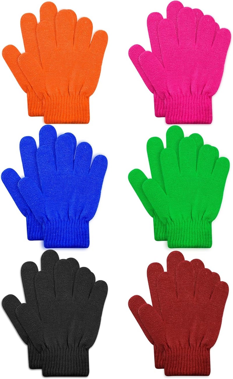 ONESING 6 Pair Baby Gloves Toddler Gloves Toddler Winter Gloves Kids Gloves Winter Stretchy Knit Gloves for Kids Boys Girls - Image 1